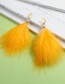 Fashion Yellow Feather Shape Decorated Earrings