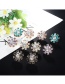 Fashion Blue+silver Color Flower Shape Decorated Earrings