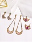 Fashion Purple+gold Color Heart Shape Decorated Earrings