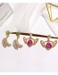 Fashion Purple+gold Color Heart Shape Decorated Earrings