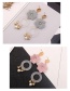 Fashion Gold Color+gray Flower Shape Decorated Earrings