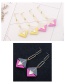 Fashion Plum Red Triangle Shape Decorated Earrings