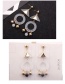Fashion Black Circular Ring Shape Decorated Earrings
