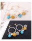 Fashion Yellow Circular Ring Shape Decorated Pom Earrings