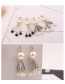 Fashion White+black Water Drop Shape Decorated Earrings