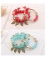Fashion Red Hollow Out Leaf Pendant Decorated Bracelet