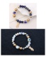 Vintage Blue Owl Pendant Decorated Beads Bracelet